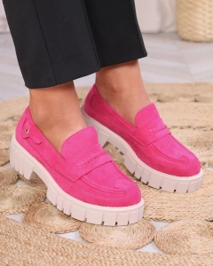 Royalfashion Eco suede fuchsia moccasins for women Siherta