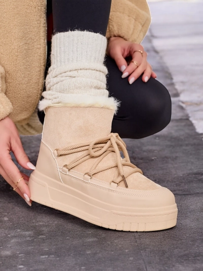 Royalfashion Women's lace-up snow boots Moniuc