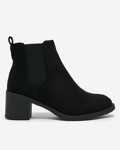 Royalfashion Black eco-suede women's boots on a post Nanhelyna