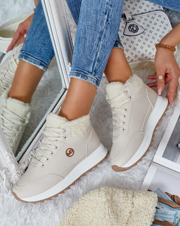 Royalfashion Women's insulated sneakers with fur Frozit