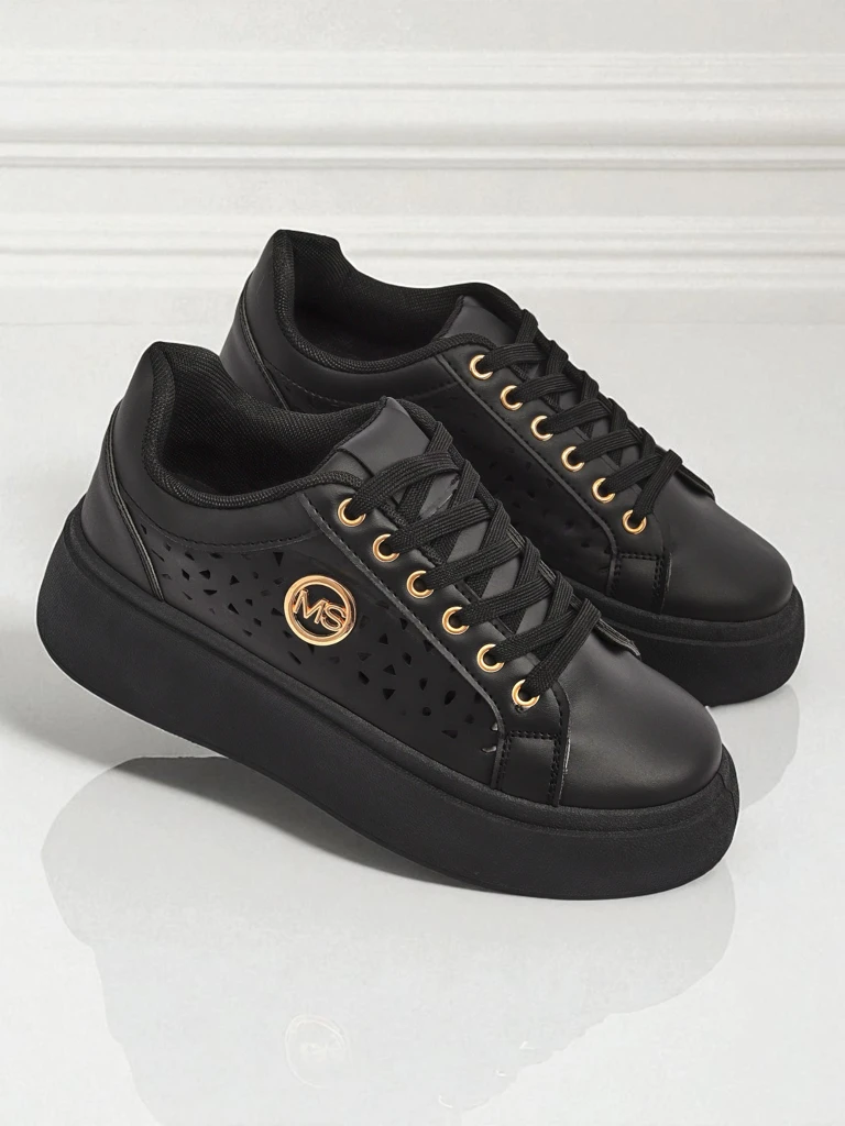 Aurelia Nero - Черная платформа Royalfashion из экокожи, модель LH201-8