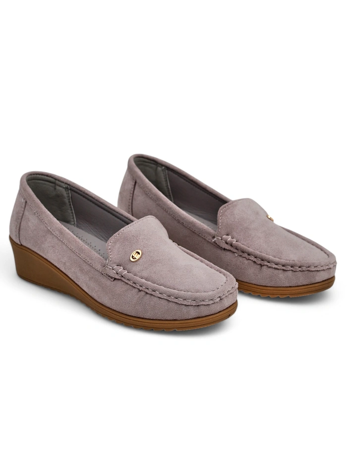Royalfashion Women's Moccasins on a Low Wedge Lepolt