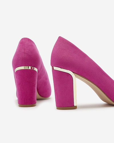 Fuchsia women's eco suede pumps on a post Afrogos- Footwear