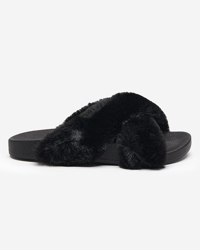 Slippers with fur in black Mashte - Footwear