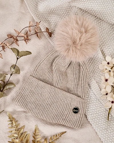 Royalfashion Women's winter hat with pompom