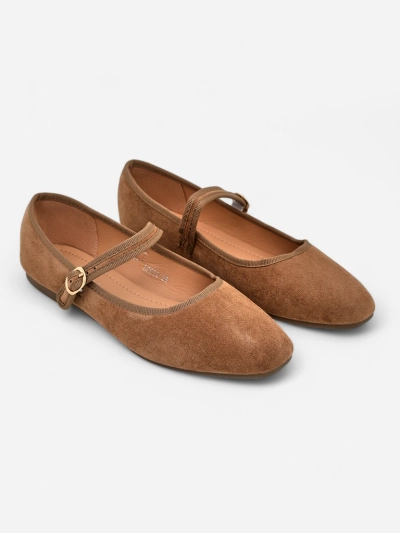 Royalfashion Women's eco-suede ballet flats with strap Ernie