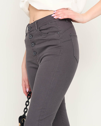 Tumši pelēki sieviešu šauri džinsi - Apģērbs