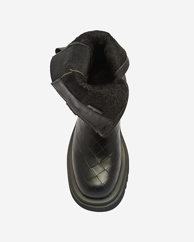 Black women's boots with embossing Ahetto- Footwear