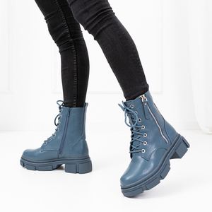 Classic blue eco leather boots Nobi- Footwear