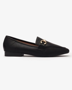 Black women's moccasins with gold embellishment Suletta- Footwear