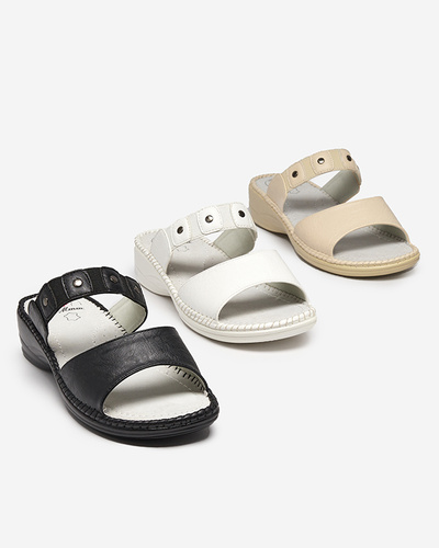 Black women's eco-leather sandals Skins - Footwear