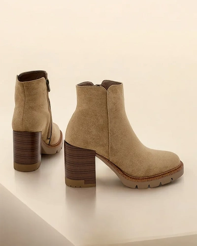 Royalfashion Ladies ankle boots on a post Mribo