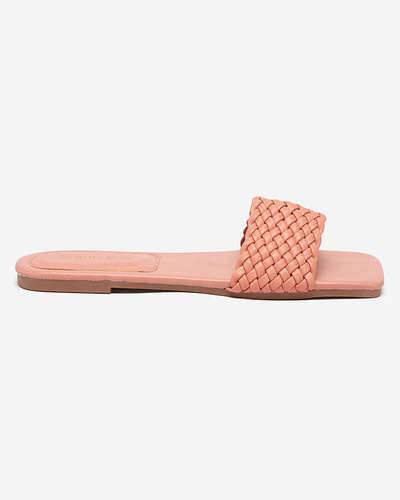 Women's coral slippers with a braided stripe Netyka - Footwear