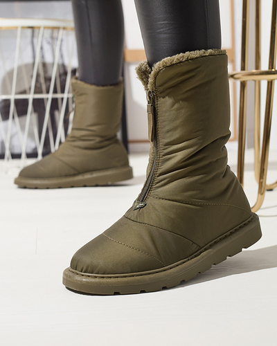 Темно-зеленые женские сапоги a'la snow boots Tirigga- Footwear