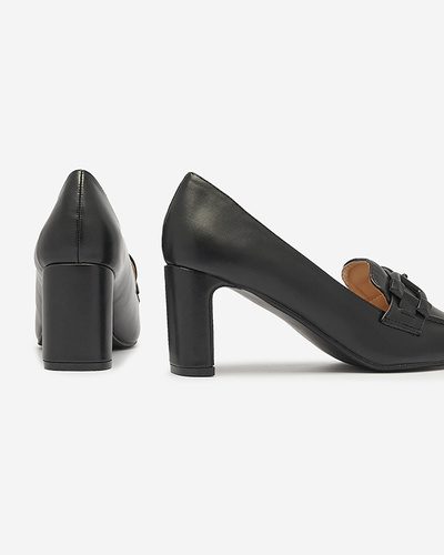 Women's moccasin-style pumps in black Mokwell-Footwear