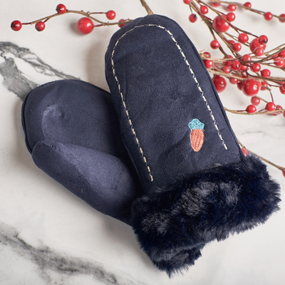 Темно-синие детские варежки