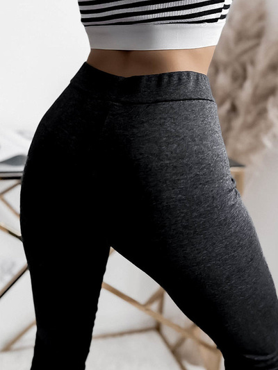 Women's leggings in dark gray- Clothing