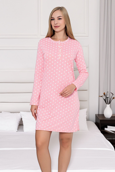 Royalfashion Cotton women's nightgown with polka dots