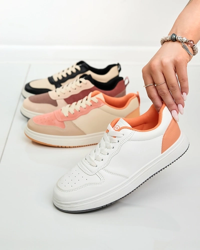 Royalfashion White and orange Colorburst Classics sports shoes