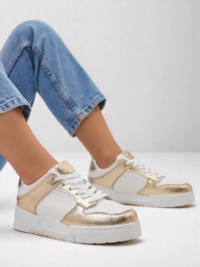Royalfashion Women's sporty sneakers on a thicker sole Golden Hour
