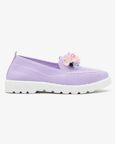 Royalfashion Purple women's embellished half slip on shoes Enweta