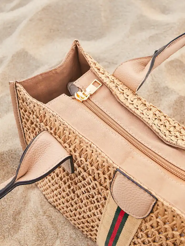 Royalfashion Large straw women's summer handbag