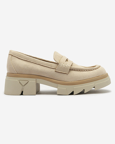 Eco suede beige moccasins for women Zirraf-Footwear