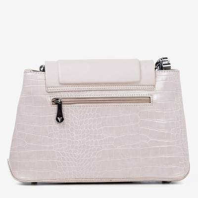 Gray women's handbag with animal embossing - Handbags