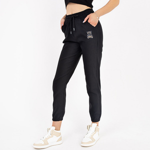 Women's black fabric pants - Clothing