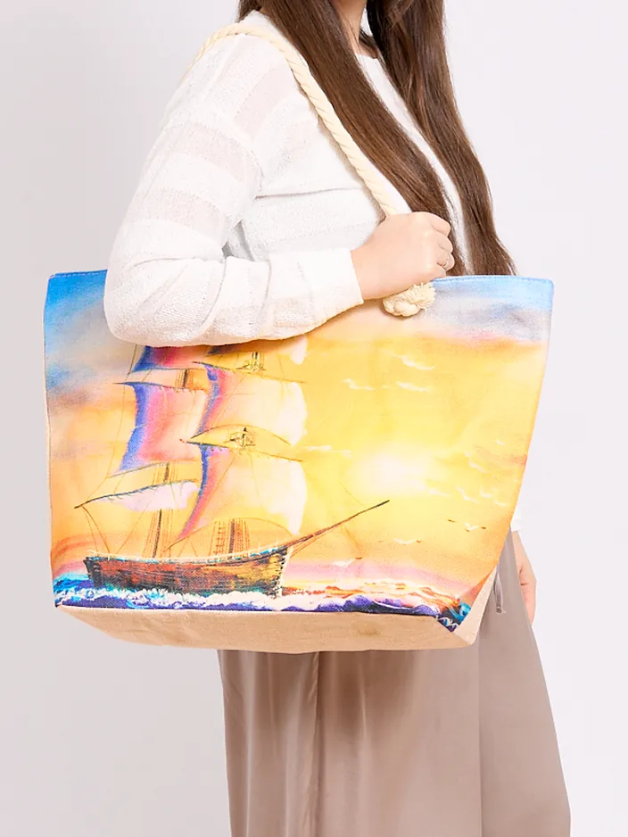 Royalfashion Large fabric bag with print