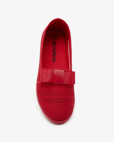 Girls' bow sneakers in red color Lolisa - Footwear