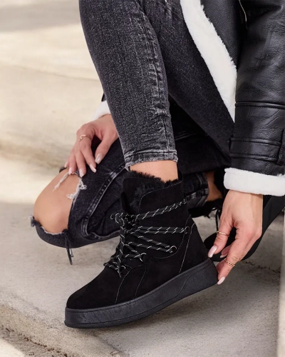 Женские зимние ботинки на шнуровке Royalfashion Mommer