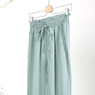 Women's green polka dot trousers PLUS SIZE - Clothing