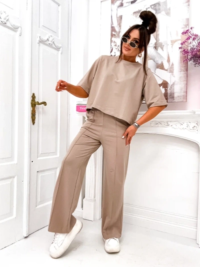 Royalfashion Women's cotton set with flared pants