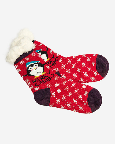 Sarkanas sieviešu zeķes ar Ziemassvētku rakstu - Apakšveļa