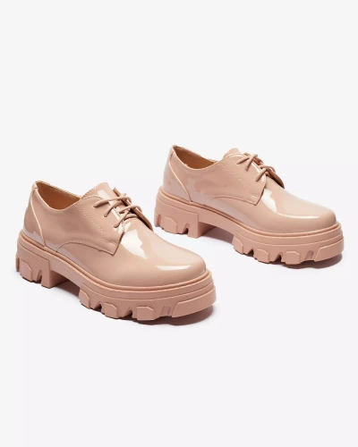 Pink lacquered women's half shoes Delgor- Footwear