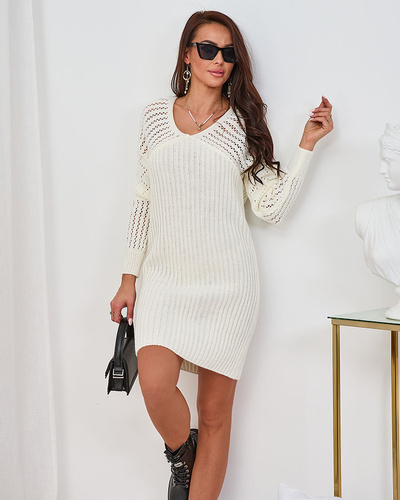 Royalfashion Women's sweater dress in ecru