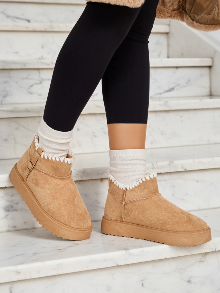 Royalfashion īsās sievietes sniega zābaki stila zābaki Ewioz