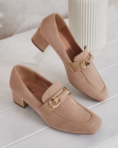 Royalfashion Elegant women's moccasins on a low post Orino