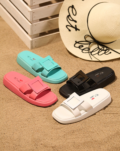 Мятные женские тапочки с орнаментом Zegor - Обувь