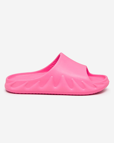 Classic women's rubber slippers in neon pink Derika - Footwear