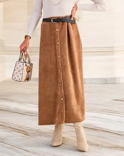 Royalfashion Women's midi skirt with decorative buttons