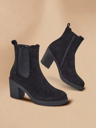 Royalfashion Eco-suede women's ankle boots on a block heel Bregianka