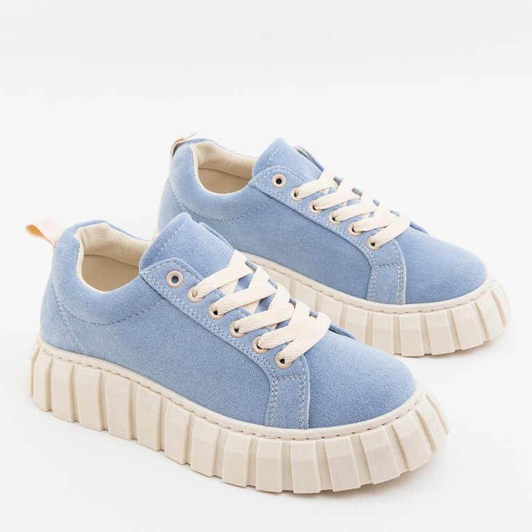 Blue women's fabric sports shoes Ristao - Footwear