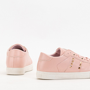 Pink women's sneakers with Cyris studs - Footwear