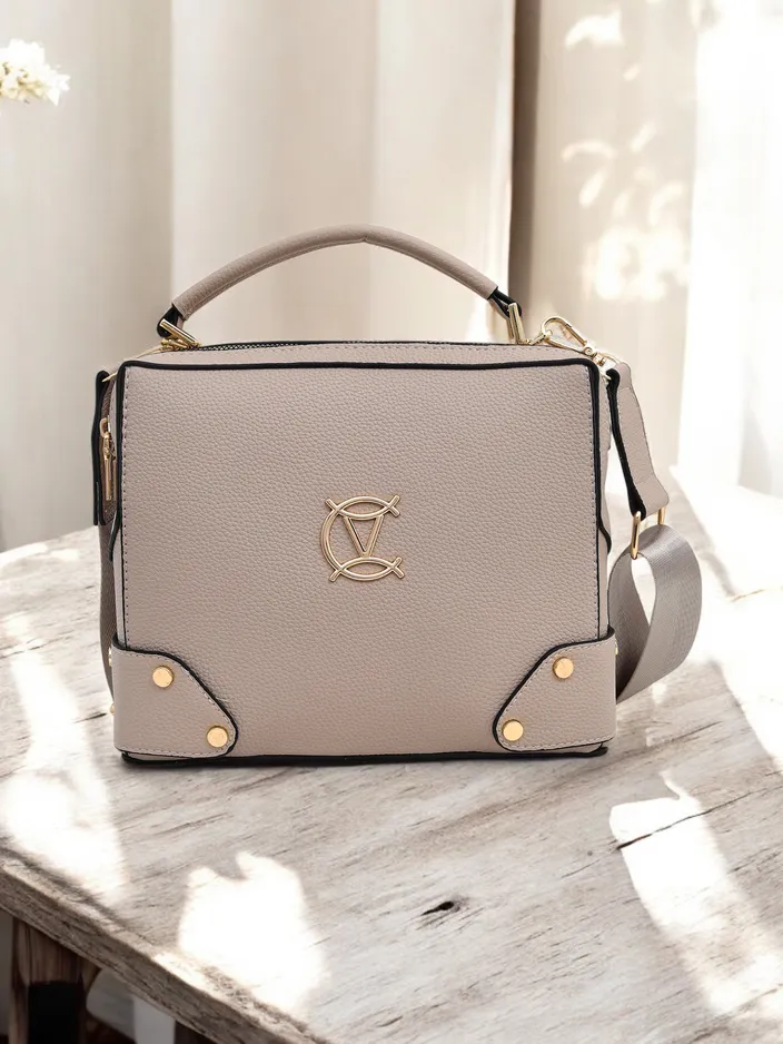 Royalfashion Daudzfunkcionāla kvadrāta rokassoma, izgatavota no ekoloģiskās ādas