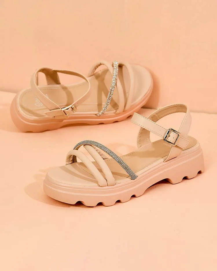 Royalfashion Women's zirconia sandals Ofavle