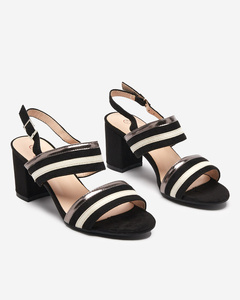 Black and white women's eco suede Zebora sandals - Footwear