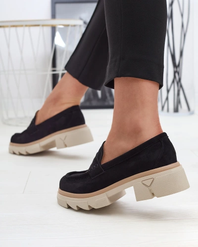 Eco suede black moccasins for women Zirraf - Footwear