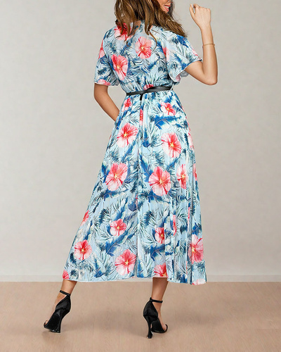 Royalfashion Women's pleated floral midi dress